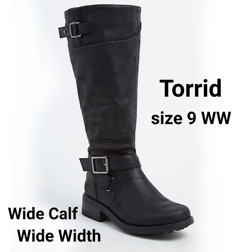 Torrid Tall Boots sz 9 WW WIDE CALF Blk Knee high